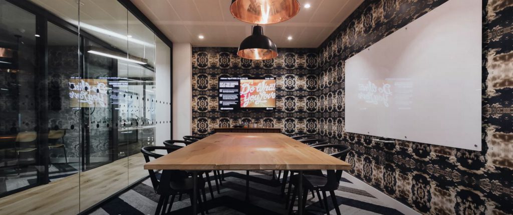 Informal meeting room at creative workspace provider WeWork